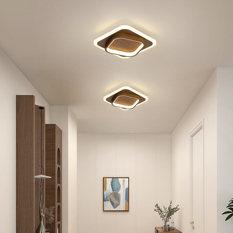 Zeitgenössische skandinavische Eisen-Acryl-Runde Quadrat LED-Deckenleuchte für den Flur 