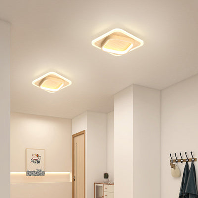 Zeitgenössische skandinavische Eisen-Acryl-Runde Quadrat LED-Deckenleuchte für den Flur 