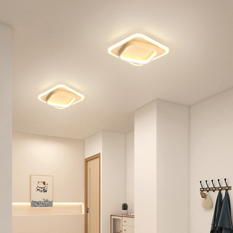 Zeitgenössische skandinavische Eisen-Acryl-Runde Quadrat LED-Deckenleuchte für den Flur 