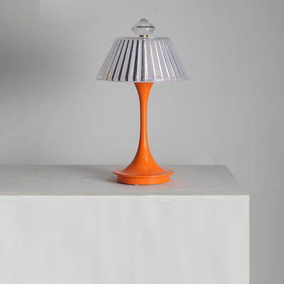 Lampe de table LED en acrylique ABS pétale conique rechargeable scandinave contemporaine pour chevet 