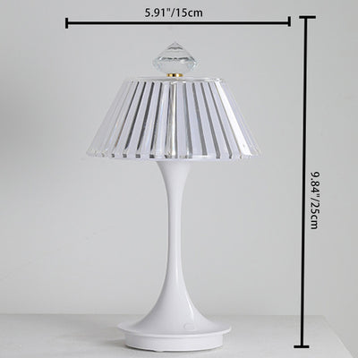 Lampe de table LED en acrylique ABS pétale conique rechargeable scandinave contemporaine pour chevet 