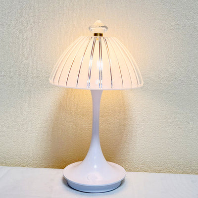 Lampe de table LED en acrylique ABS pétale conique rechargeable scandinave contemporaine pour chevet 