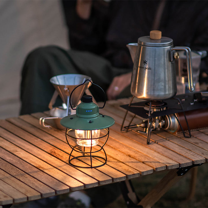 Lanterne étanche rechargeable rétro contemporaine en fer ABS PC LED pour jardin 