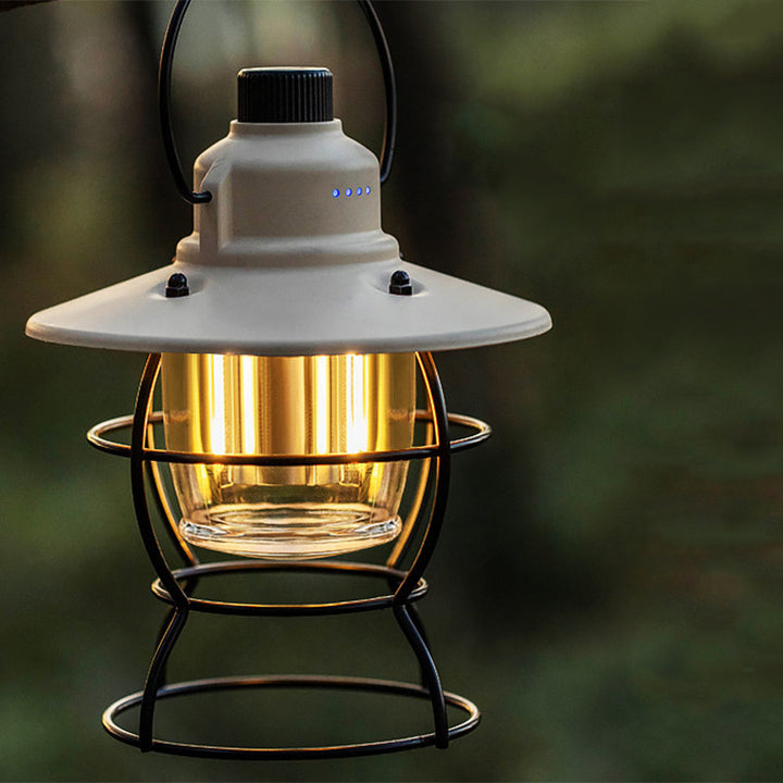 Lanterne étanche rechargeable rétro contemporaine en fer ABS PC LED pour jardin 