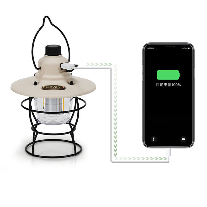 Lanterne étanche rechargeable rétro contemporaine en fer ABS PC LED pour jardin 