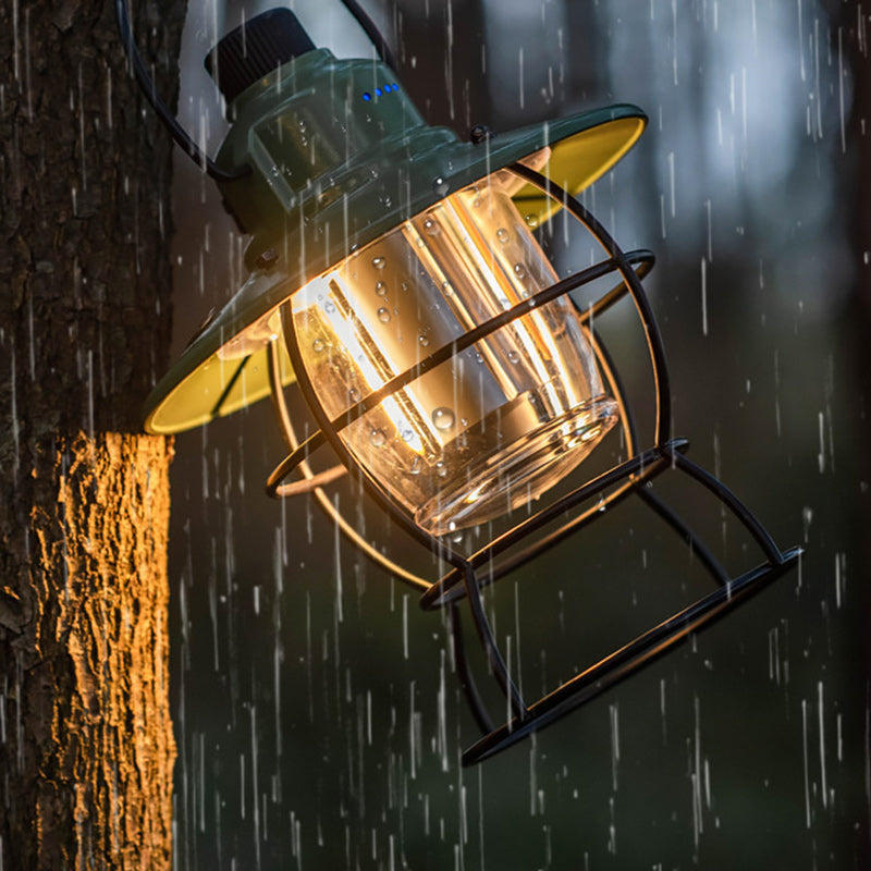 Lanterne étanche rechargeable rétro contemporaine en fer ABS PC LED pour jardin 