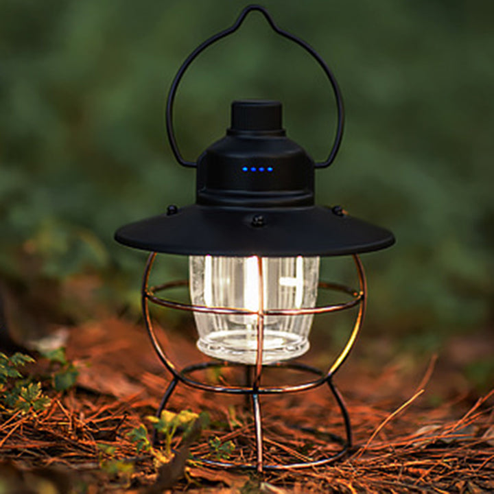 Lanterne étanche rechargeable rétro contemporaine en fer ABS PC LED pour jardin 