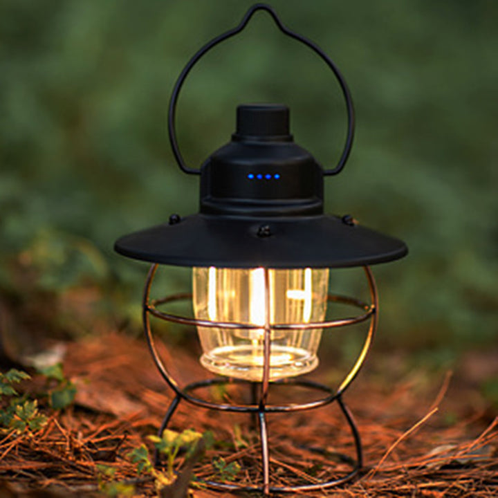 Lanterne étanche rechargeable rétro contemporaine en fer ABS PC LED pour jardin 