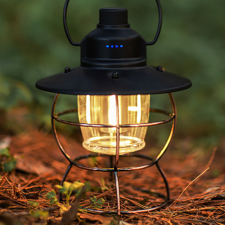 Lanterne étanche rechargeable rétro contemporaine en fer ABS PC LED pour jardin 