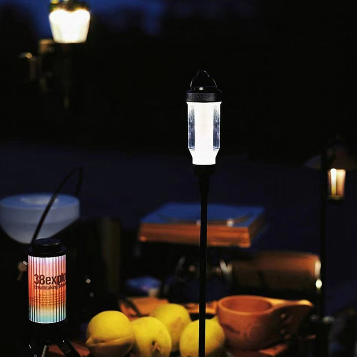 Moderne Einfachheit Wiederaufladbare Wasserdichte Zylinder Aluminiumlegierung Gummi PC LED Außenleuchte Für Garten 