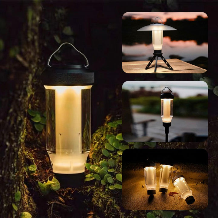 Moderne Einfachheit Wiederaufladbare Wasserdichte Zylinder Aluminiumlegierung Gummi PC LED Außenleuchte Für Garten 