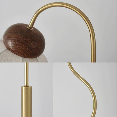 Traditionelle französische Glocke bedruckter Metallstoff 1-Licht Stehlampe für Wohnzimmer 