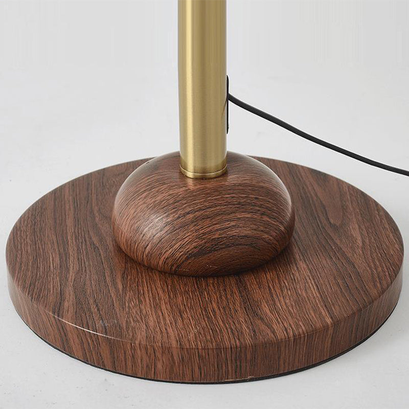 Traditionelle französische Glocke bedruckter Metallstoff 1-Licht Stehlampe für Wohnzimmer 