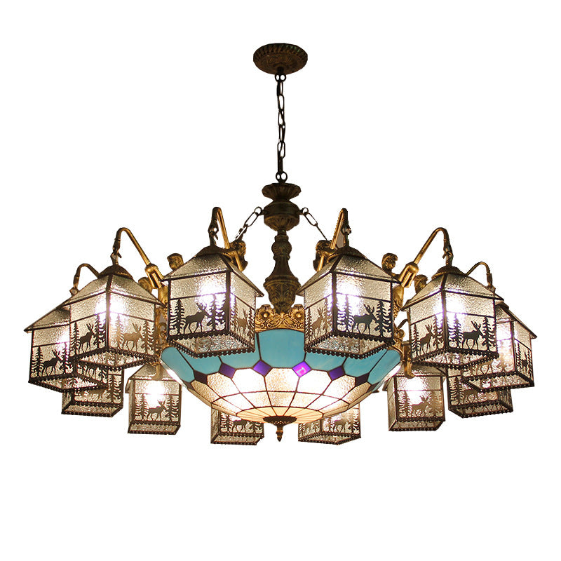 Traditionelle Bauernhaus Eisen Glas Hirsch Haus 3/5/6/8/9/13 Licht Kronleuchter für Wohnzimmer 