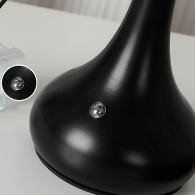 Traditionelle französische Zylinderblumen-Kürbis-Wiederaufladbare Stoffeisen 1-Licht Tischlampe Nachtlicht für das Nachttisch 
