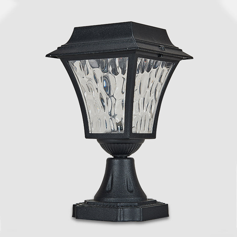 Zeitgenössische Retro Solar Wasserdichte Aluminium Glas Wellenzylinder LED Außenleuchte Landschaftsbeleuchtung für Garten 
