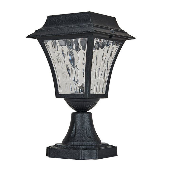 Zeitgenössische Retro Solar Wasserdichte Aluminium Glas Wellenzylinder LED Außenleuchte Landschaftsbeleuchtung für Garten 