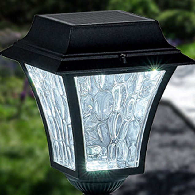Zeitgenössische Retro Solar Wasserdichte Aluminium Glas Wellenzylinder LED Außenleuchte Landschaftsbeleuchtung für Garten 
