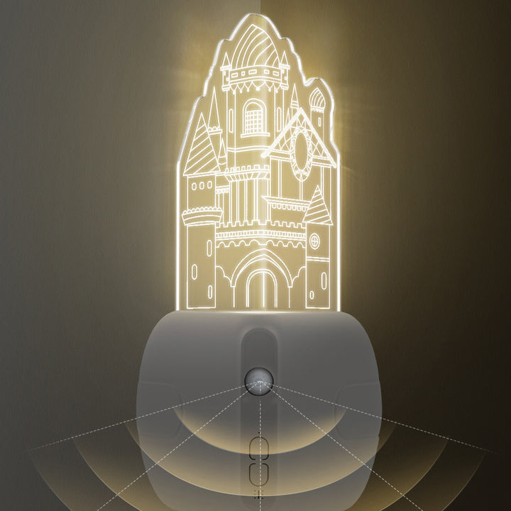 Moderne Art Deco wiederaufladbare Menschensensor Magnetische ABS Acryl Schloss LED Wandleuchte Nachttischlampe für Flur 