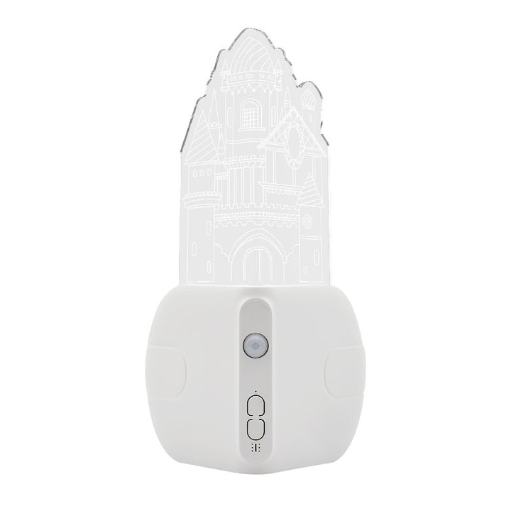 Moderne Art Deco wiederaufladbare Menschensensor Magnetische ABS Acryl Schloss LED Wandleuchte Nachttischlampe für Flur 