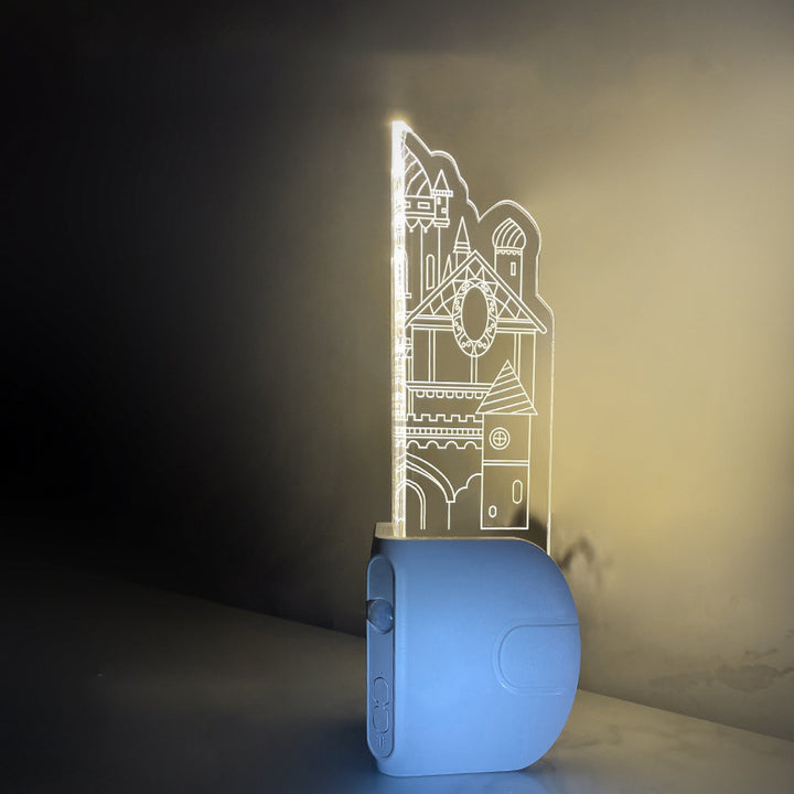 Moderne Art Deco wiederaufladbare Menschensensor Magnetische ABS Acryl Schloss LED Wandleuchte Nachttischlampe für Flur 