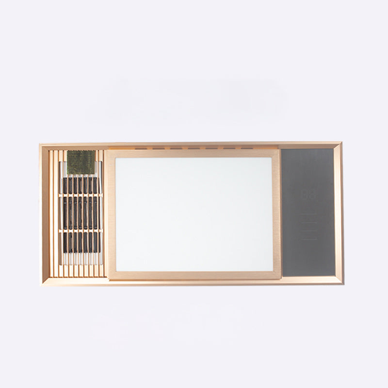 Calefactor de baño de simplicidad moderna ventilable rectangular de hierro plástico ABS PVC PTC LED luz de techo empotrada para baño 