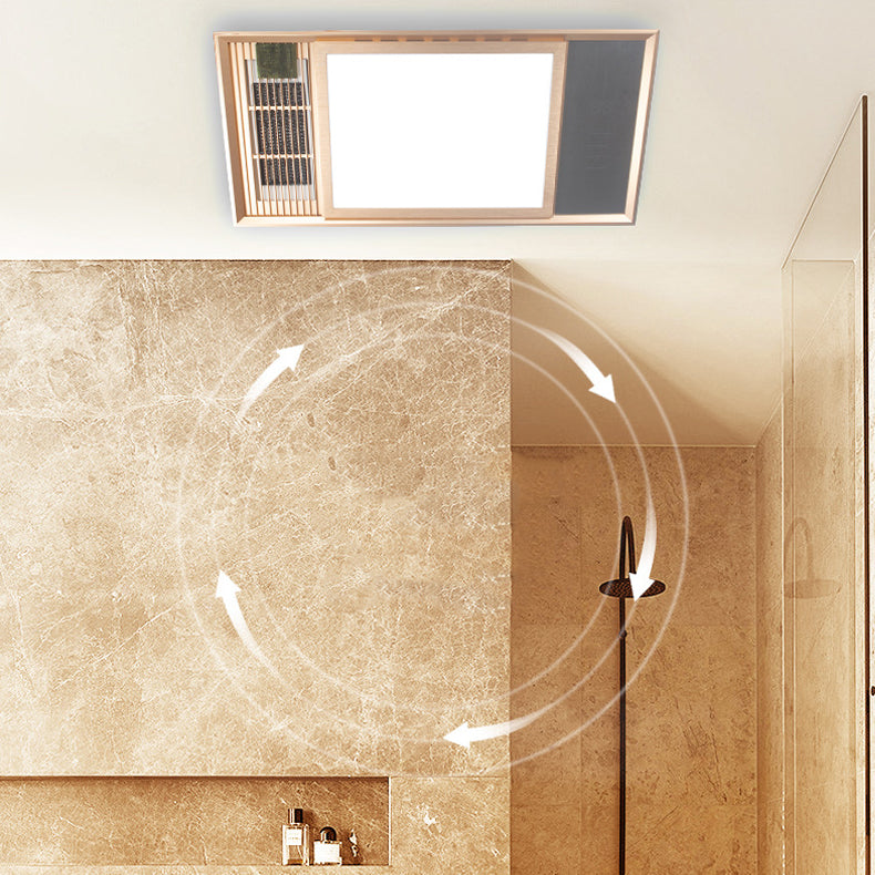 Calefactor de baño de simplicidad moderna ventilable rectangular de hierro plástico ABS PVC PTC LED luz de techo empotrada para baño 