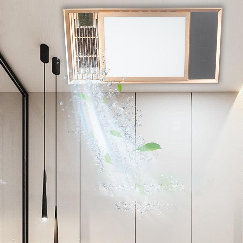Calefactor de baño de simplicidad moderna ventilable rectangular de hierro plástico ABS PVC PTC LED luz de techo empotrada para baño 