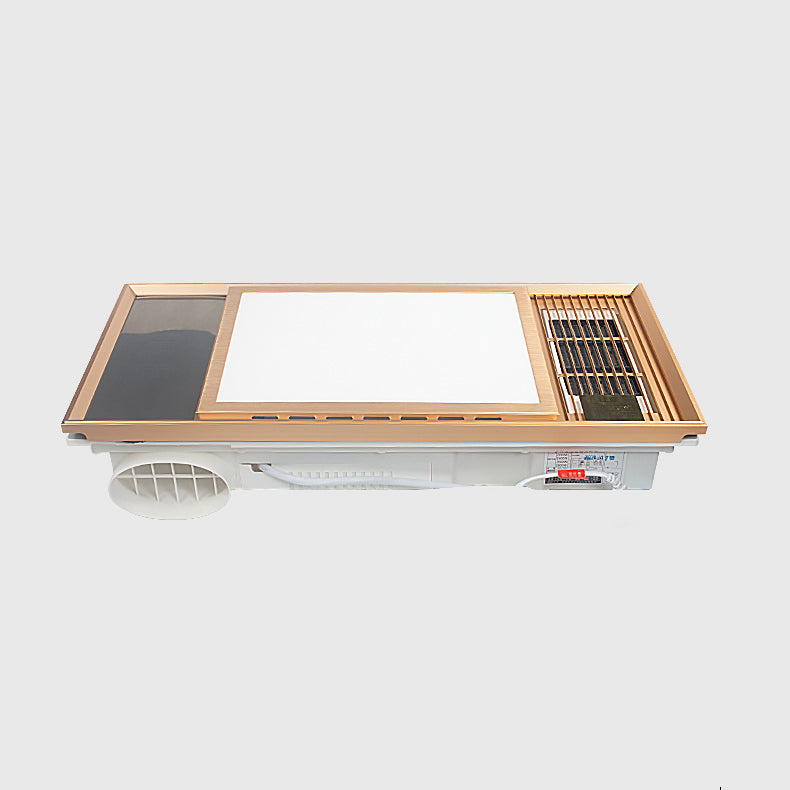 Calefactor de baño de simplicidad moderna ventilable rectangular de hierro plástico ABS PVC PTC LED luz de techo empotrada para baño 