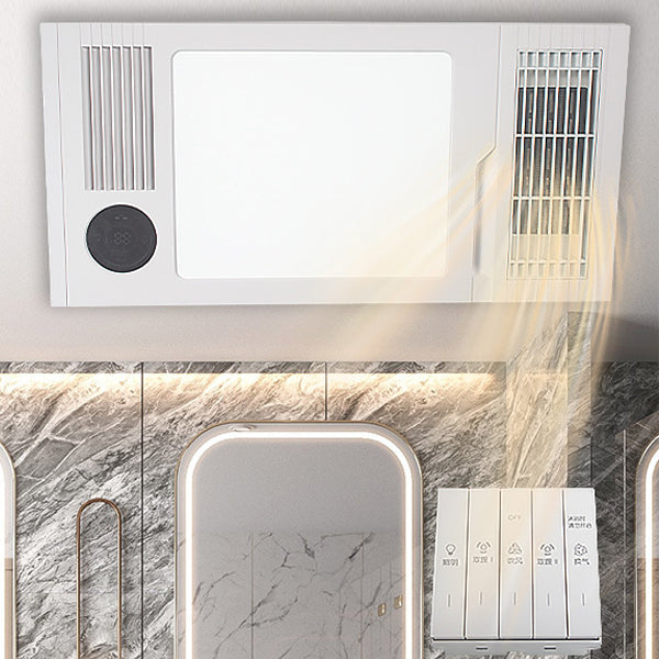 Calefactor de baño de simplicidad moderna ventilable rectangular de hierro plástico ABS PVC PTC LED luz de techo empotrada para baño 