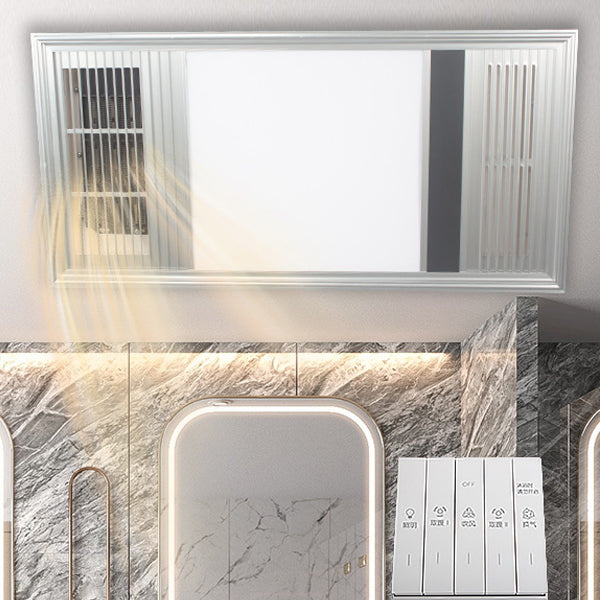 Calefactor de baño de simplicidad moderna ventilable rectangular de hierro plástico ABS PVC PTC LED luz de techo empotrada para baño 