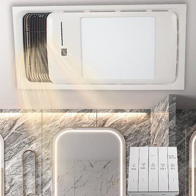 Calefactor de baño de simplicidad moderna ventilable rectangular de hierro plástico ABS PVC PTC LED luz de techo empotrada para baño 