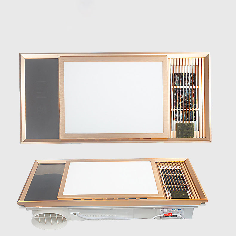 Calefactor de baño de simplicidad moderna ventilable rectangular de hierro plástico ABS PVC PTC LED luz de techo empotrada para baño 
