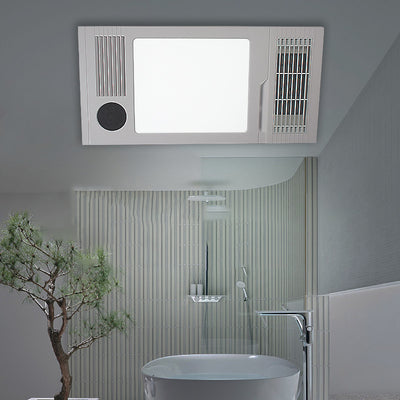 Calefactor de baño de simplicidad moderna ventilable rectangular de hierro plástico ABS PVC PTC LED luz de techo empotrada para baño 