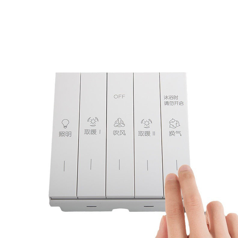 Calefactor de baño de simplicidad moderna ventilable rectangular de hierro plástico ABS PVC PTC LED luz de techo empotrada para baño 