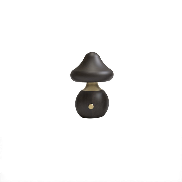 Lampe de Table LED en Bois Massif Rechargeable Créative Contemporaine en Forme de Champignon Veilleuse pour Chevet 