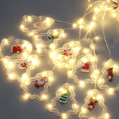 Moderne Art Deco USB-Batterie Wasserdichte Weihnachtsbaum PVC PS LED-Lichterkette für Schlafzimmer 