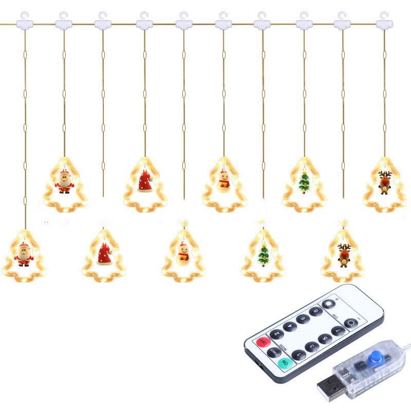 أضواء سلسلة LED من نوع آرت ديكو الحديث USB مقاومة للماء شجرة عيد الميلاد PVC PS لغرفة النوم 