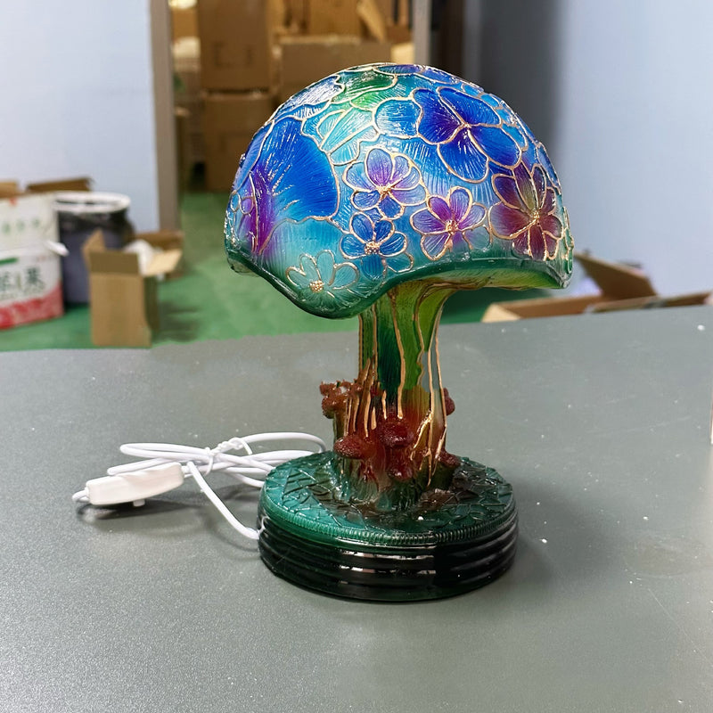 مصباح طاولة LED USB منحوت على شكل فطر من الراتنج بأسلوب آرت ديكو الحديث لغرفة المعيشة 