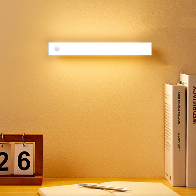 Lámpara de Aplique de Pared LED de Tira Acrílica de PC Magnética con Sensor Corporal Recargable Minimalista Moderna para Cocina 