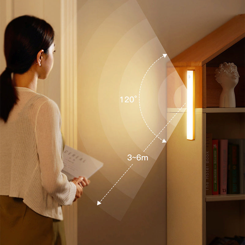 Lámpara de Aplique de Pared LED de Tira Acrílica de PC Magnética con Sensor Corporal Recargable Minimalista Moderna para Cocina 
