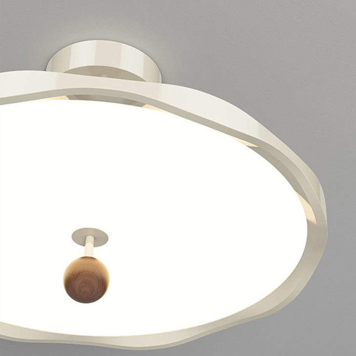 Lustre semi-encastré LED rond en fer traditionnel en aluminium acrylique pour chambre à coucher 