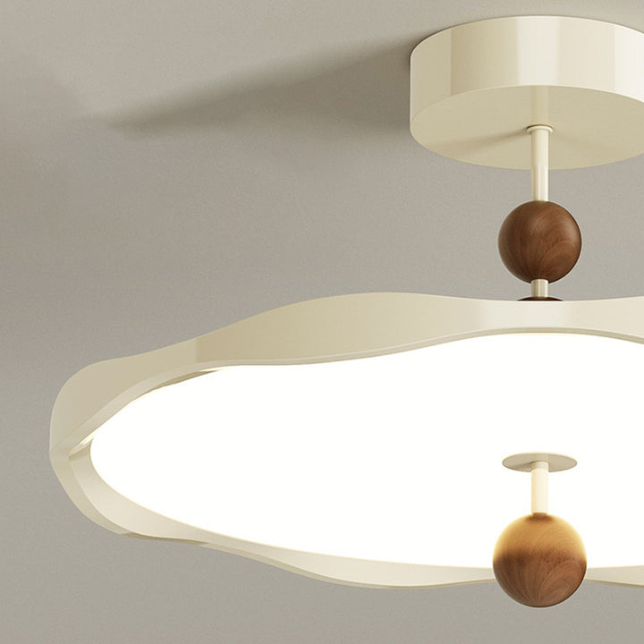 Lustre semi-encastré LED rond en fer traditionnel en aluminium acrylique pour chambre à coucher 