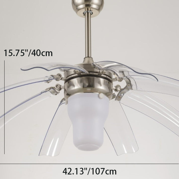 Ventilateur de plafond avec lumière LED en ABS acrylique vintage traditionnel avec tiges vers le bas en métal pour salon 