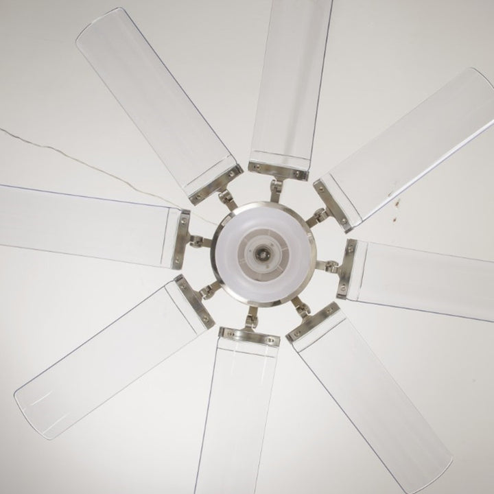 Ventilateur de plafond avec lumière LED en ABS acrylique vintage traditionnel avec tiges vers le bas en métal pour salon 