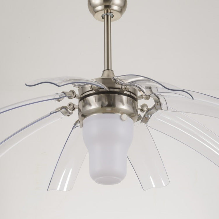 Ventilateur de plafond avec lumière LED en ABS acrylique vintage traditionnel avec tiges vers le bas en métal pour salon 