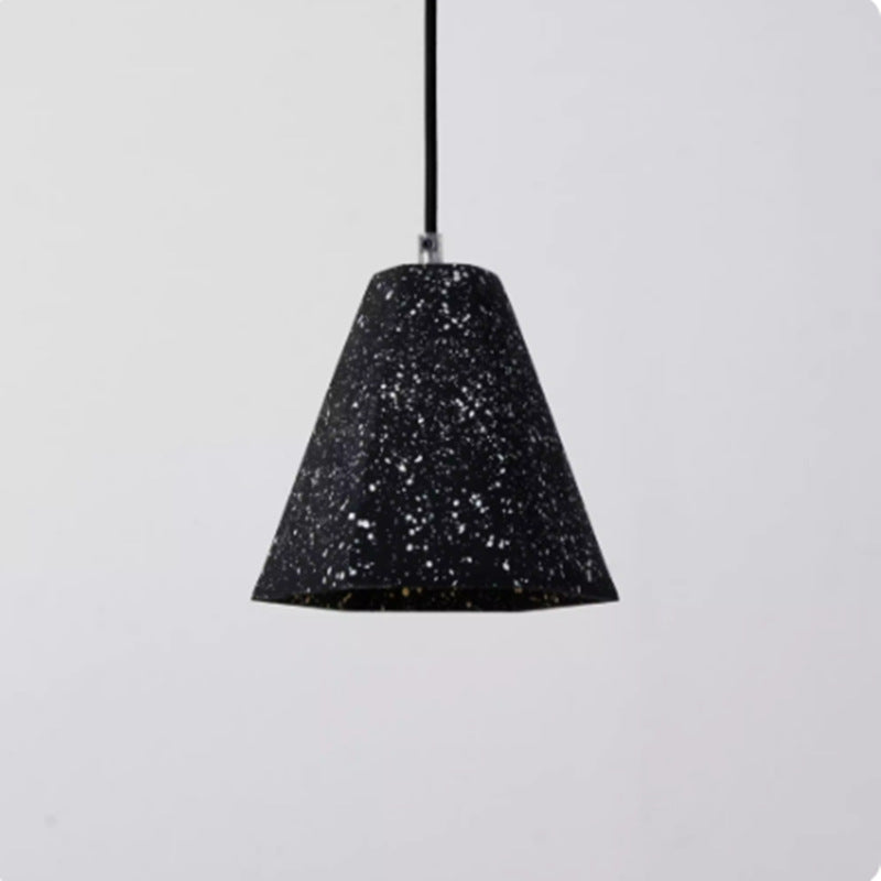 Suspension Luminaire Contemporain Industriel en Ciment à Cône Trapézoïdal 1 Lumière pour Salle à Manger 