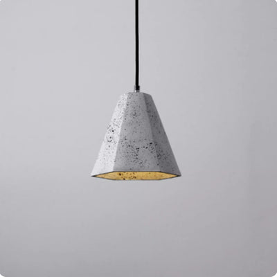 Suspension Luminaire Contemporain Industriel en Ciment à Cône Trapézoïdal 1 Lumière pour Salle à Manger 