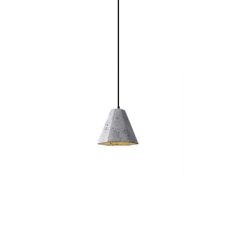Suspension Luminaire Contemporain Industriel en Ciment à Cône Trapézoïdal 1 Lumière pour Salle à Manger 