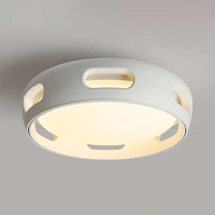 Ventilador de techo contemporáneo nórdico redondo sin aspas de PC acrílico LED semi-empotrado para dormitorio 